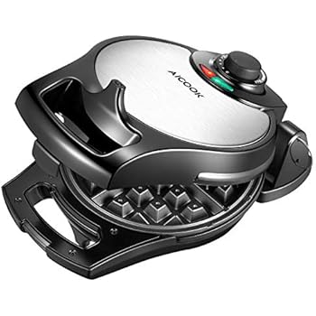 Aicook Belgian Waffle Maker 180 Flipside Waffle Maker 4 Slice Stainless Steel Waffle Iron With Temperature Control Non Stick Plates Compact