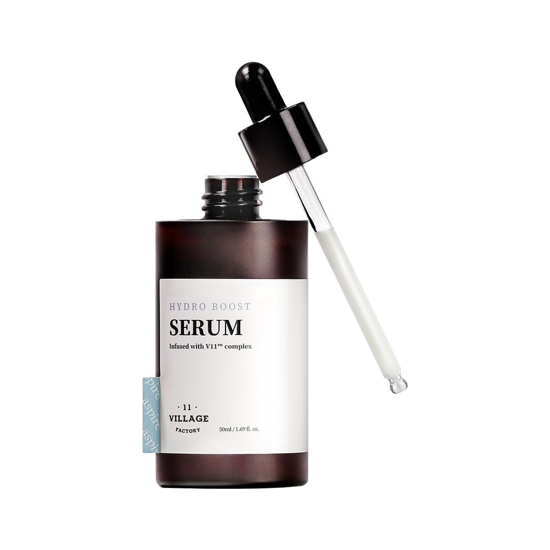 [VILLAGE 11 FACTORY] HYDRO BOOST SERUM (50ml) Korean skincare - Vegan Formula - Hyaluronic Acid & Chamomile extract - Deeply Hydrating Serum - 91% Natural Ingredients