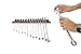 Olsa Tools Wall-Mounted Wrench Rack - Red Anodized Aluminum Rail with Black Clips - Stores 14 SAE or Metric Wrenches Securely - Professional Organizer - Part: 1028