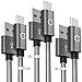 Gritin USB C Cable, [3Pack/3ft, 5ft, 6.6ft] USB Type C Nylon Braided Fast Charging Cable Cord for Samsung Galaxy S9/S8+, Note 8, Nintendo Switch, Sony Xperia XZ, Google Pixel,OnePlus 5T(Grey)