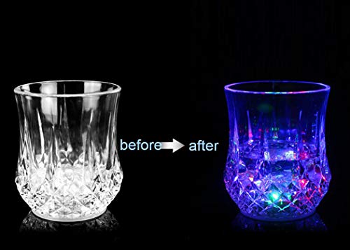 Zeerkeer Farbwechsler Trinkglas Gläser mit LED 5 LED Leuchten Acryl Plexiglas Nicht zerbrechlich Wasserdichte Marble… – Bild 6