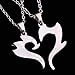 YAZILIND 2pcs Mens Womens Puzzle Stainless Steel Love Pendant Couple Necklace 17