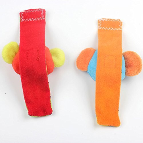 image for Happy Monkey Baby Wrist Rattles and Foot Finders Set High Contrast Inf