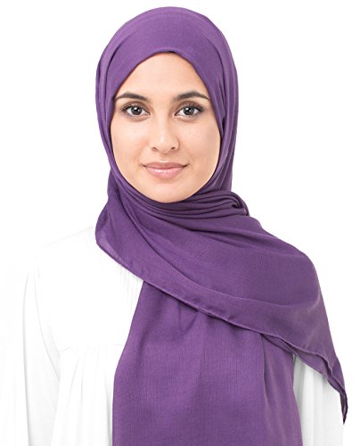 InEssence Bright Violet Viscose Woven Scarf Women Girls Wrap Medium Size Hijab