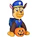 Gemmy Airblown Inflatable Chase from Nick Jr Paw Patrol Sitting with a Pumpkin - Holiday Decoration, 3-Foot Tall x 2.5-Foot Wide