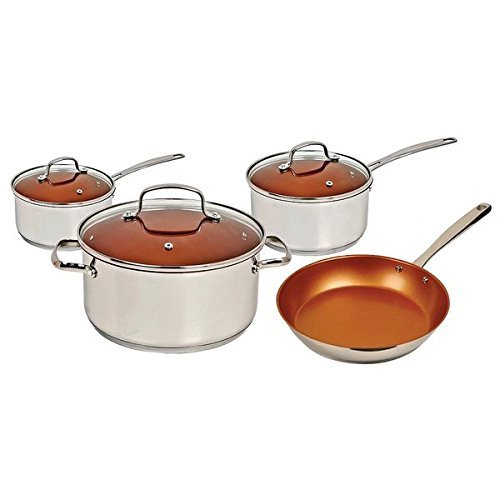 Nuwave Complete Kitchen Pan Pot 7-Piece Cookware Set, Induction Ready, Silver