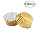 ULTNICE 100pcs Gold Foil Cupcake Liners Aluminum Thickened Baking Muffin Paper Cups Cases (Golden)
