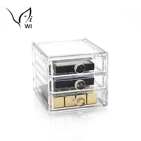 Generic Fashion Clear 3 Layer Acrylic Boxes Makeup Drawer Box