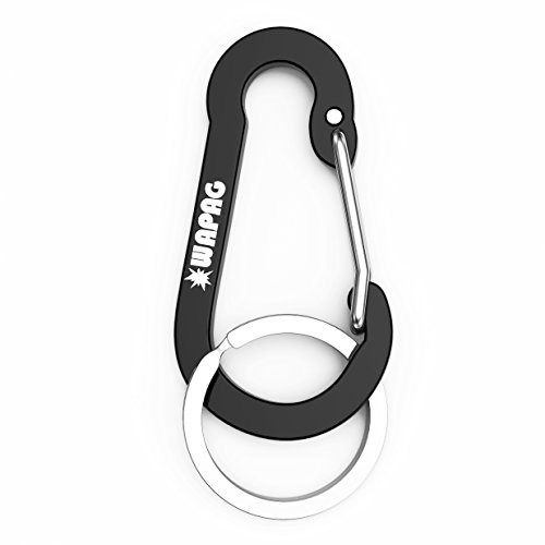 WAPAG Carabiner Clip 2Inch Aluminum Flat Gourd Shape Mini Spring Hook Keychain Keyring for Keys Small items Daily Life Hammocks Camping Hiking Running Accessories (7Black)