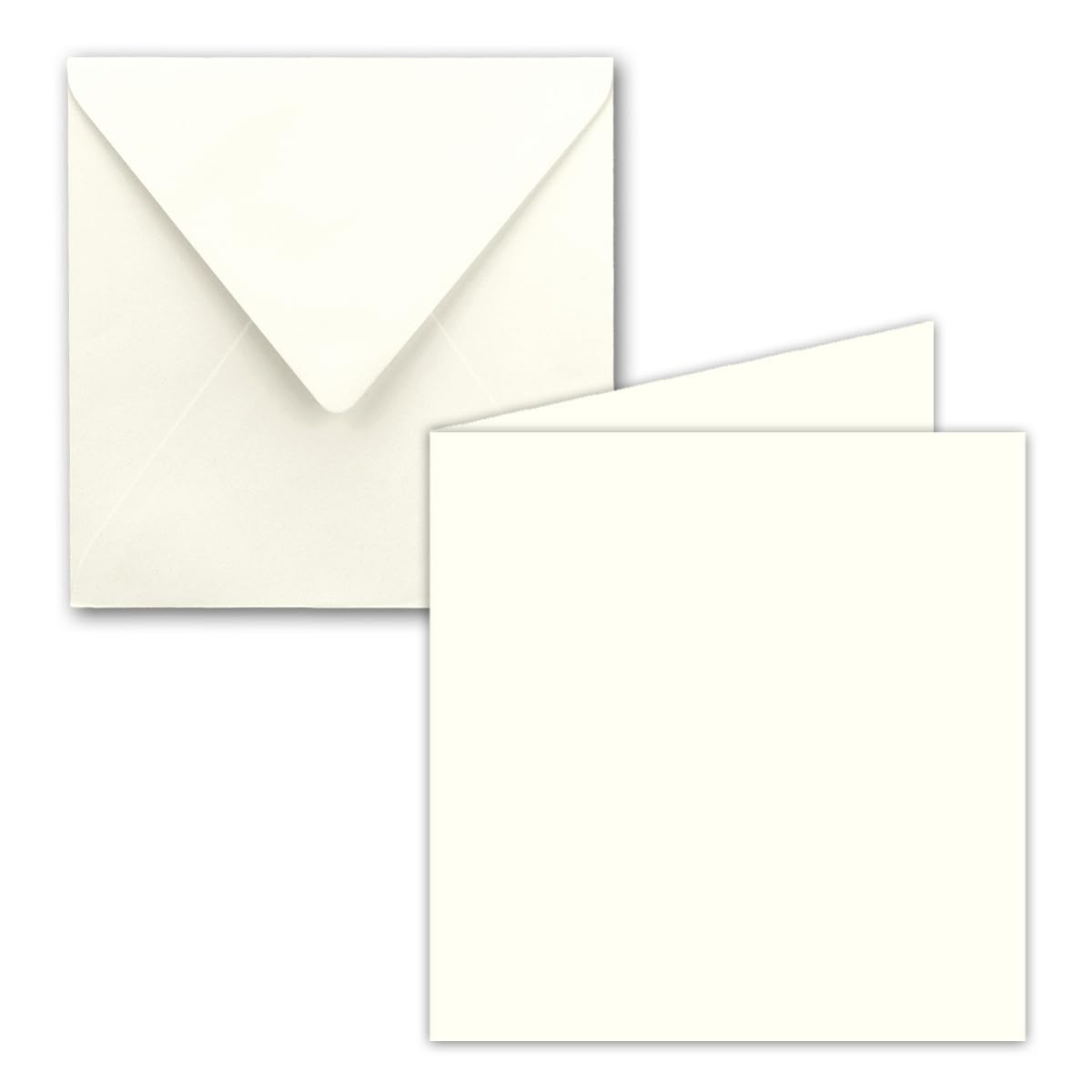 Set Fold Cards + Envelopes Pack of 25 Square Folded in Natural/White//Size: 30 x 15 cm (15 x 15 cm – 240 g/m² + 100 g/qm//From The Colourful Neuser.