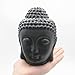 Translucent Ceramic Buddha Head Statue Oil Burner Aromatherapy Diffusers Home Decor - Black