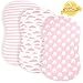 Bassinet Bed Sheets – Premium Bassinet Fitted Sheet for Halo, Mika Micky, Maxi COSI & Others - 4 Pack - 100% Jersey Knit - Bassinet Bedding for Standard Size Oval or Halo Bassinet Pads for Girls