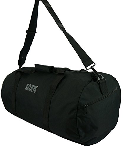 K-Cliffs Round Heavy Duty Cargo Duffel Large Sport Gear Equipment Travel Gym Bag(24 Inch, Black) By Praise Start