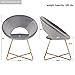 Duhome Modern Velvet Accent Chairs Upholstered Vanity Chairs Make-up Stool Home Office Guest Reception Chair Arm Leisure Chairs Dining Chair with Golden Legs Mid-Back for Living Room 1 pcs Grey