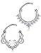Jstyle 2 Pcs a Set 316L Brass Septum Ring Nose Hoop Piercing Clicker Ring Created-Opal 16G