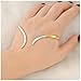 Mytys 2 Tone Palm Cuff Bangle for Women 18K Gold Plated Adjustable Size Hand Bracelets for Women (A1)