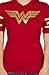 Justice League Wonder Women Golden Foil T-Shirt - Short Sleeved Women Wear (S, Red)
