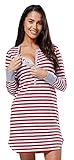 Happy Mama. Womens Maternity Hospital Nightdress Nursing Nightie Stripes. 589p