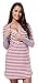 Happy Mama. Womens Maternity Hospital Nightdress Nursing Nightie Stripes. 589p