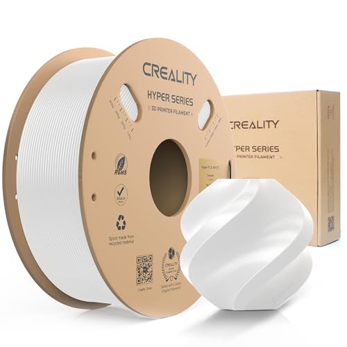 Creality Hyper PLA 3D Printer Filament 1.75mm 1kg, PLA High Speed 30-600mm/s, Dimensional Accuracy +/- 0.03mm, for Most 3D Printers, White