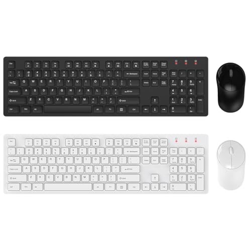 Wireless Keyboard and Mouse, Trueque Silent 2.4GHz Cordless Full Size USB Mouse Combo, Long Battery Life, Lag-Free for Computer, Laptop, PC, Windows, Mac, Chrome OS