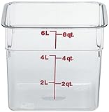Cambro 6SFSCW135 CamSquare Food Storage Containers, Set of 2 (6-Quart, Polycarbonate, NSF)