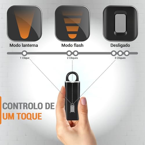 O Alarme de para Mulheres – Sirene Alta, Luz Estroboscópica e Chaveiro, Sirene de Chaveiro de Alta de 130 Db com Luz Estroboscópica Led, Alarme de Recarregável para Mulheres