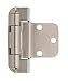 Amerock BPR7565G10 3/8in (10 mm) Inset Self-Closing, Partial Wrap Satin Nickel Hinge - 2 Pack