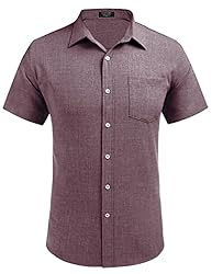 COOFANDY Men's Casual Button Down Shirt Chambray
