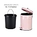 Bathroom Trash Can with Lid, Small Trash Can Wastebasket for Home Bedroom with Lid, Round Waste Bin Soft Close, Retro Vintage Garbage Metal Cans for Office, 5 Liter / 1.3 Gallon, Glossy Pink
