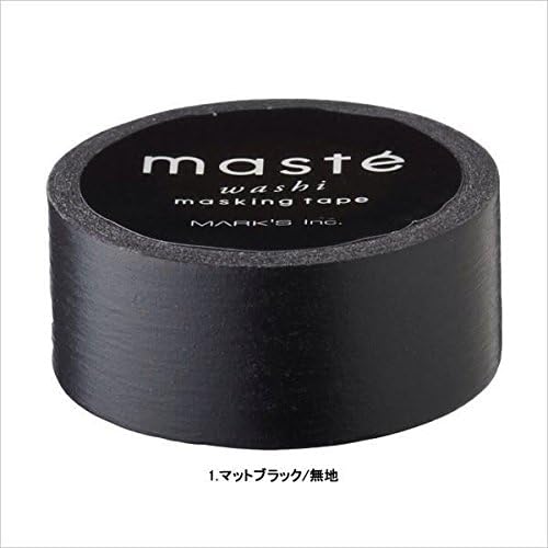 Maste 15 mm Basic Colour Washi Tape (Black)