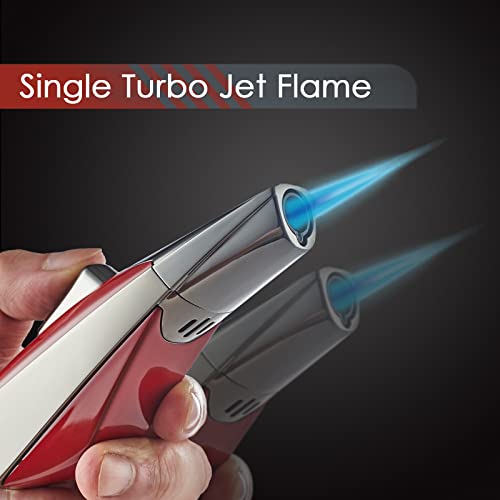 Urgrette Vintage Red Torch Lighter Butane Refillable Gas Lighter Adjustable Single Jet Flame