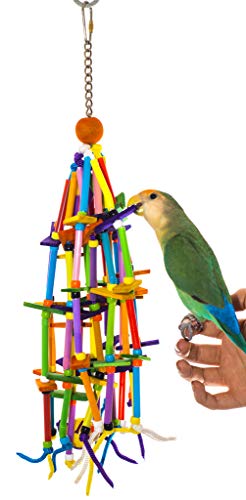 Birds LOVE Small Bird Toy Straws for Climbing Swinging and Chewing Fun, Cockatiel Lovebird Parakeet Conure Parrotlet Bourke Budgies Quaker Finch Canary Small Bird Cage, Stand or PlayGym