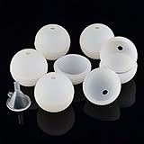 Katoot@ 6Pcs Silicone Sphere Ice Ball Mold Tray DIY Chocolate Jelly Candy Mould With A Small Funnel Bar Party Supplies - White