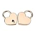 Padlock with Key 2Pack,Heart-shaped Skeleton Key Lock Set,Zinc Metal Lock for Luggage Diary Book Jewelry Box(Rose Gold)