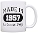 ThisWear 60th Birthday Gift Made In 1963 Original Parts 60th Birthday Party Decorations 11oz Coffee Mug Tea Cup White