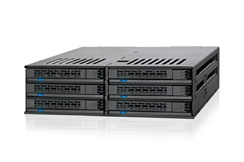 ICY DOCK 6 x 2.5" SATA /SAS HDD/SSD Hot Swap Mobile Rack / Cage in 1 x 5.25" Drive Bay Comparable to Tray-less Design - ExpressCage MB326SP-B