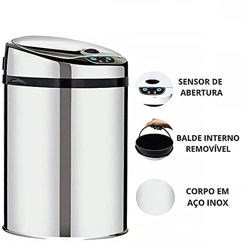 Lixeira Automática Inox 30 Lts Premium Sensor Banheiro Kzi