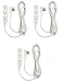 BindMaster 15 Feet Extension Cord/Wire, 3 Prong Grounded, 3 outlets, Angeled Flat Plug, White (3 Pack)