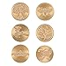 WOWOSS Wax Seal Stamp Set, 6 Pieces Sealing Wax Stamps Copper Seals and 1 Piece Wooden Hilt, Vintage Classical Wax Stamp Kit for Holiday Decorations, Postcards, Invitations, Gift