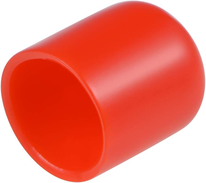 TA-VIGOR 10Pcs Rubber End Caps, 18mm ID Round Flexible Screw End Caps Thread Protectors, Red Vinyl Bolt Covers Rubber Covers for Screws, Tubes, Cables, Wires, etc