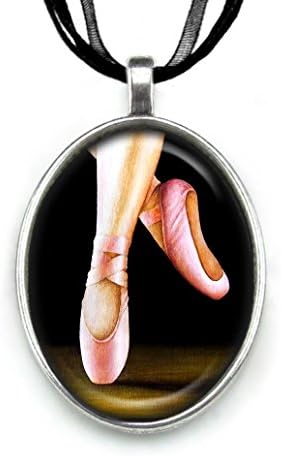 Pendant Necklace Handmade Jewelry Original Art Painting Organza Ribbon Necklace by Artist Carly Landry (Her Shoes)
