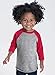 RABBIT SKINS Toddler Fine Jersey Raglan 3/4 Sleeve Baseball Tee, Vintage Heather/Vintage Smoke, 2T