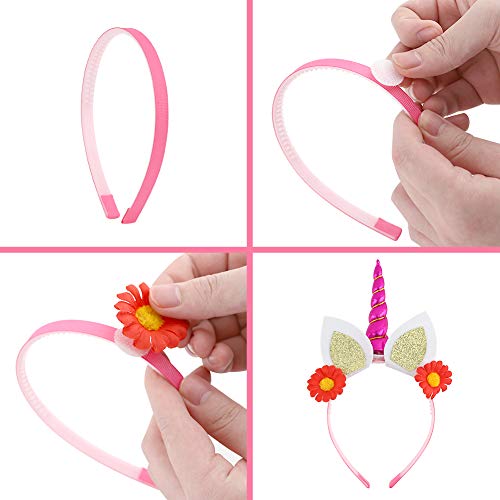 Koogel 255 Pcs Unicorn Headband DIY Kit, Unicorn Headband DIY Unicorn Craft Kids Craft Headbands Crafts Making Kits Gift for Birthdays Parent Child Activities Christmas