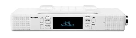 MEDION P66550 Bluetooth DAB+ Küchen-Unterbauradio (2 x 30 Watt, LED-Lichtleiste, PLL UKW, AMS, Freisprechfunktion) weiß