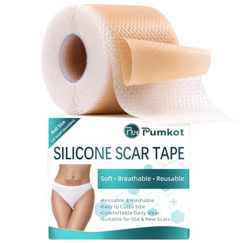 Silicone Scar Dressing 4 cm x 300 cm, Reusable Self Adhesive Silicone Band, Cuttable, Thin and Flexible, Comfortable for Different Body Areas