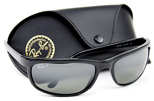 Ray-Ban RB2027 601/W1 PREDATOR 2 Sunglasses Black /Crystal Polarized Mirror Grey Lens.