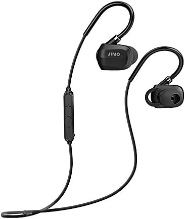 Bluetooth Headphones Ergonomic Hooks Wireless Earbuds w/ Mic, Sweatproof, Bluetooth 4.1 8 Hours, Noise Cancelling Earphones, for Sports, Running Yoga Gym Workout, Travel (Carbon Black) Headsets