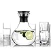 Ecooe Glass Fruit Water Pitcher 1500ml(oz Glass Drink Water Juice Carafe Pitcher with Stainless Steel Lid