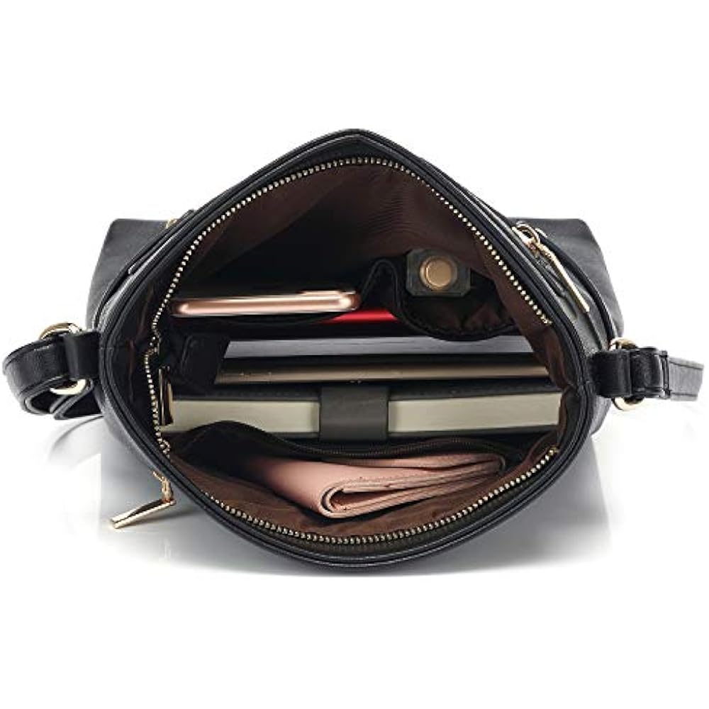 medium sized black crossbody purse Medium Size Pocket Crossbody Bag Purse Modern Classic Black 202901 Handbags | eBay